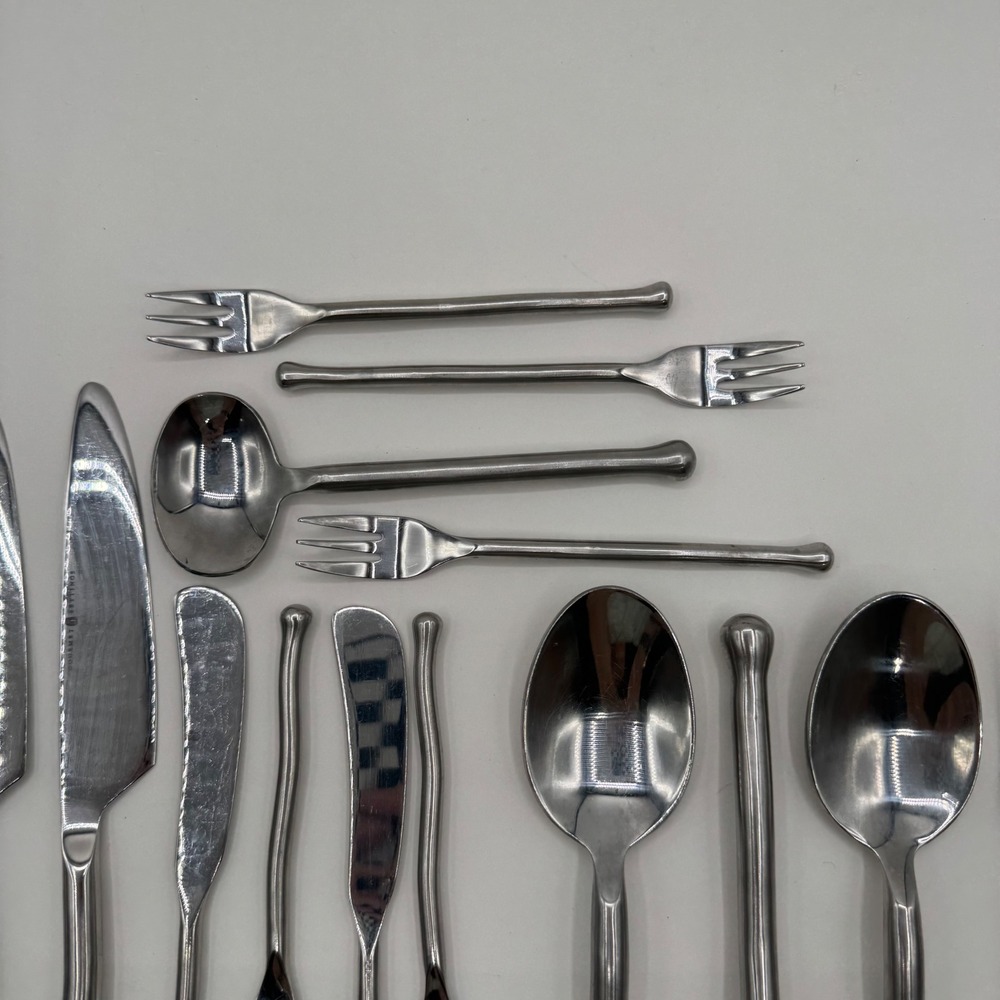 Gourmet Settings Treble Clef 18/10 Stainless Flatware Set 25 Piece Hand Forged - Picture 3 of 13